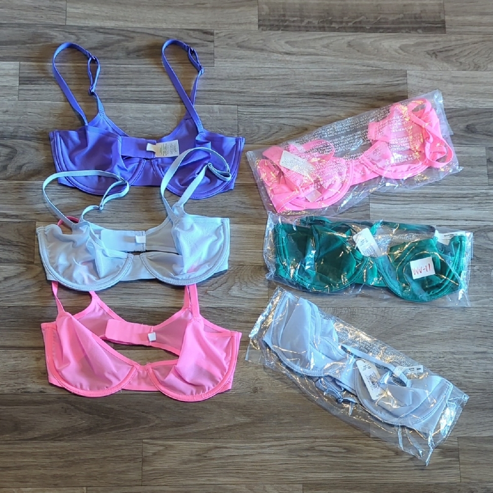 Aerie Multi-Color Bra Set - Purple, Pink, Green, Gray